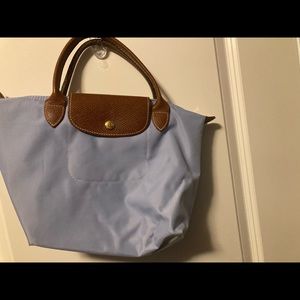 Small pale blue Longchamp bag excellent condition